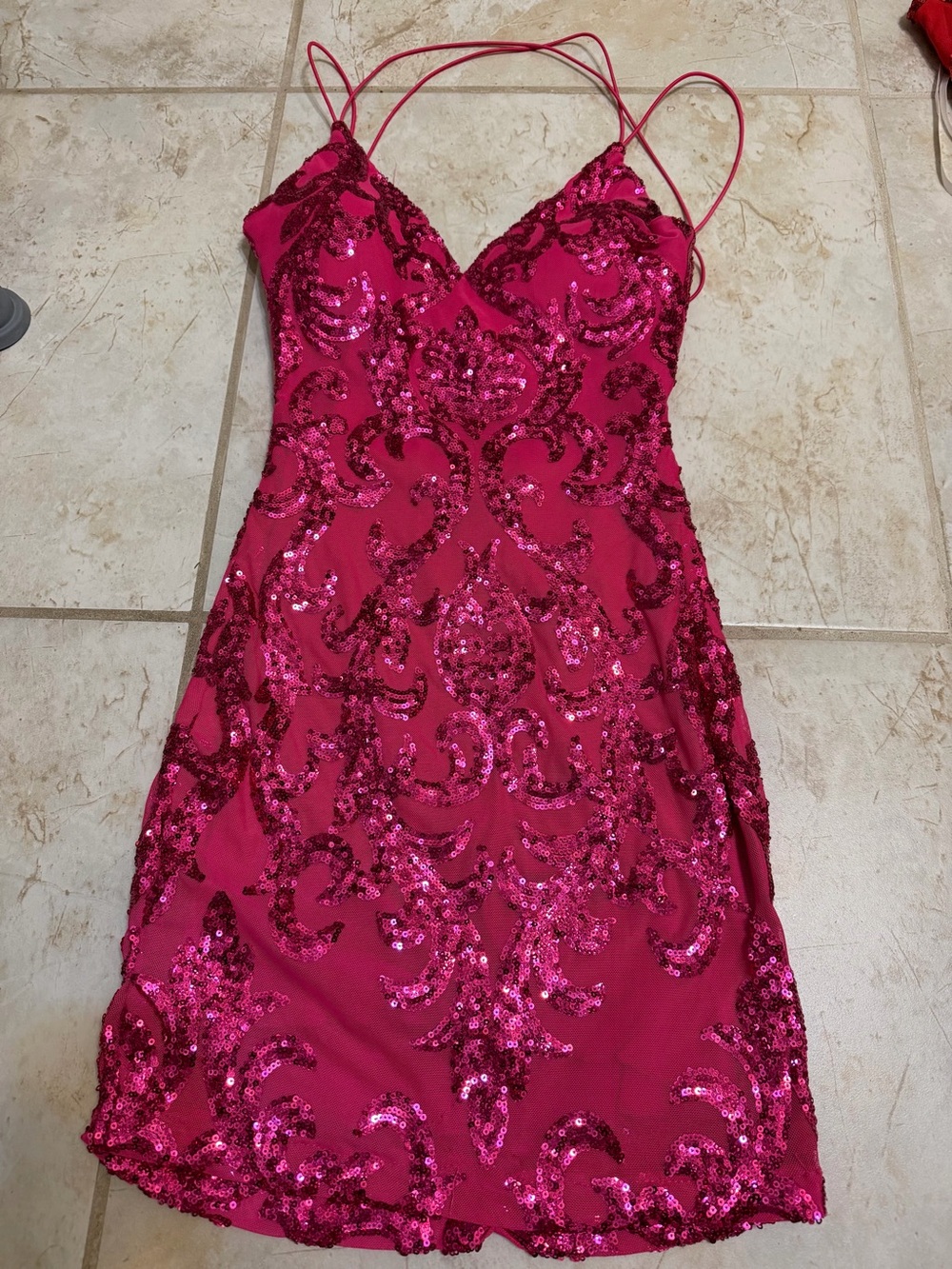 Windsor Hot Pink Sequin Mini Dress
